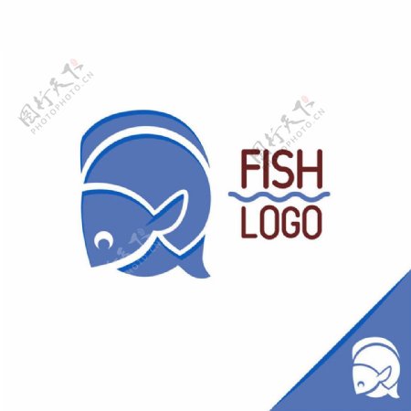 蓝色的鱼logo图片
