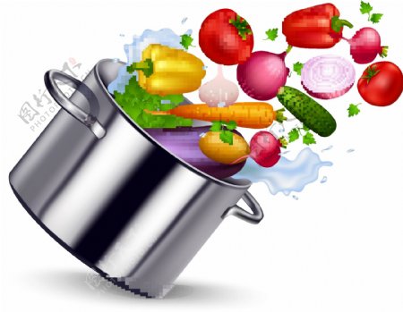 蔬菜水果厨房用品矢量素材