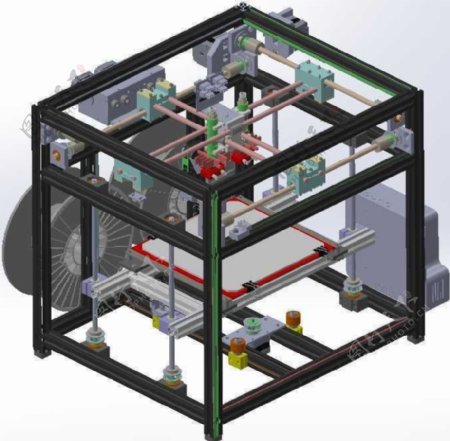 双挤出机3D打印机机械模型