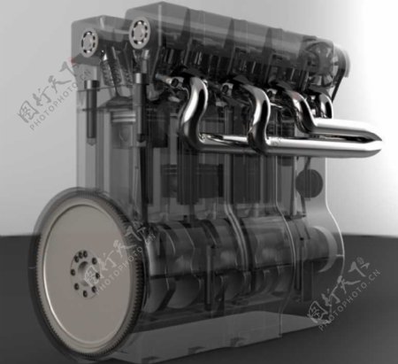 四缸16气门发动机机械模型