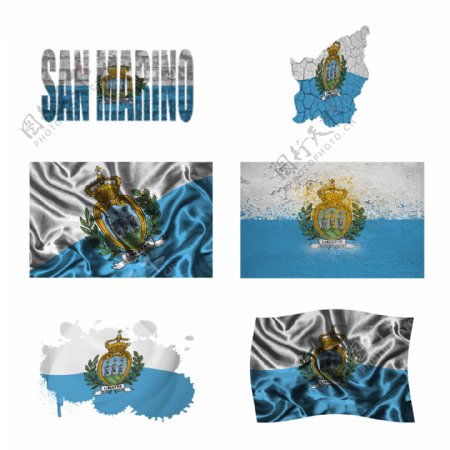 圣马力诺国旗地图图片