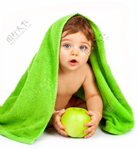 毛巾与宝宝图片
