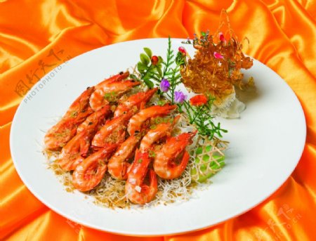 传统美食姜米焗九节虾