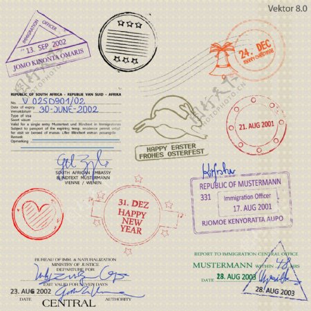 护照模板矢量图4