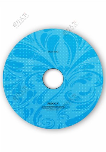 蓝色花纹光盘设计