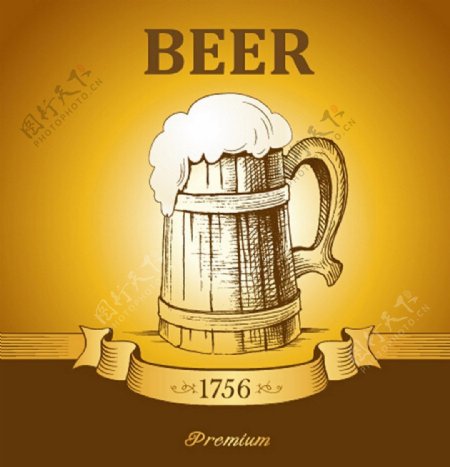 珍藏版啤酒宣传海报材料