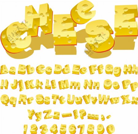矢量奶酪字体设计