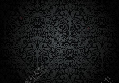 精美黑色欧式花纹背景设计矢量素材