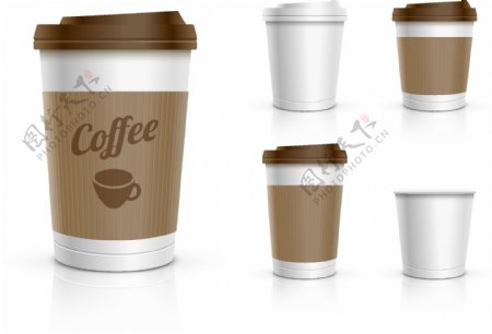 咖啡杯子样机模型矢量素材