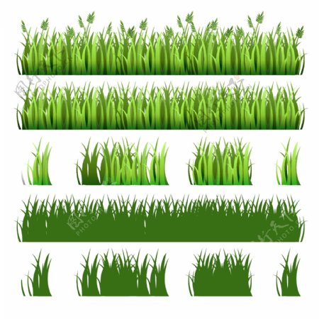 11款绿色草丛设计矢量素材