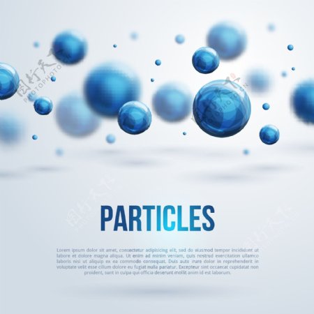 蓝色粒子科技背景矢量素材