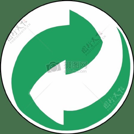 回收标志绿色和白色箭头
