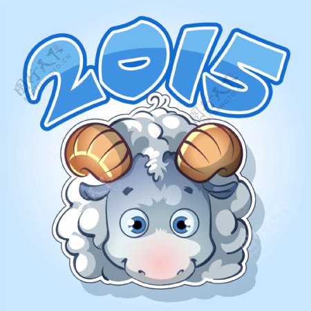 2015可爱卡通绵羊设计矢量