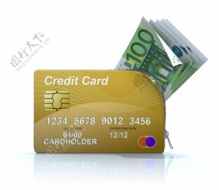 创意拉链信用卡钱包图片