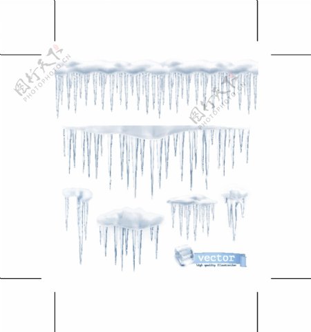 透明的冰柱图案矢量素材下载