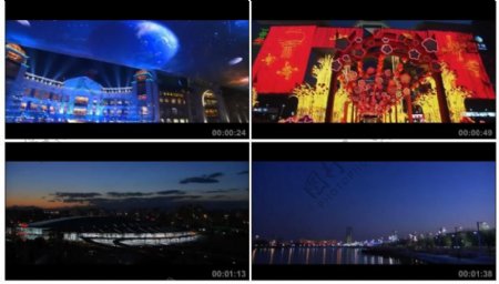 北京城市夜景车流美丽风光实拍视频