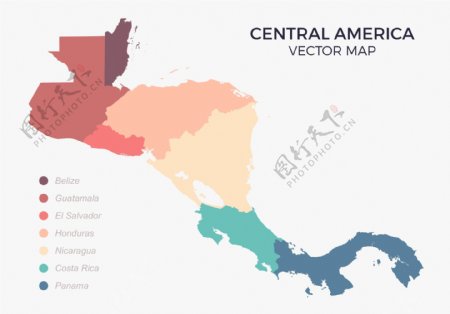 中美洲国家地图