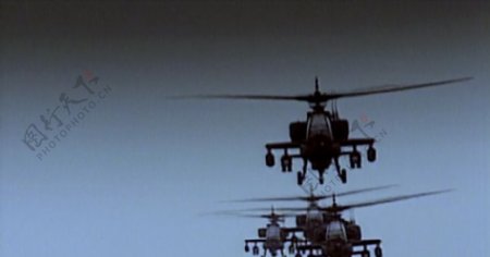 战斗直升飞机特写镜头军事力量高清视频实拍