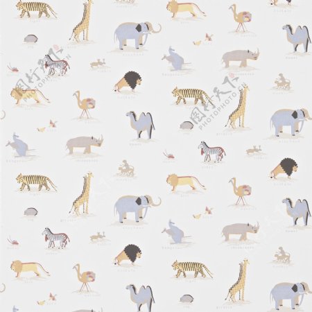 动物花纹布艺壁纸
