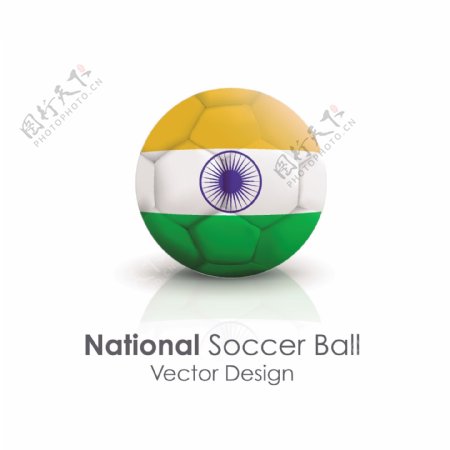 印度国旗足球贴图矢量素材