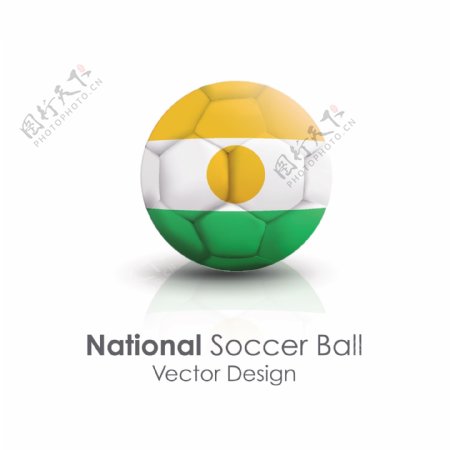 尼日尔国旗足球贴图矢量素材