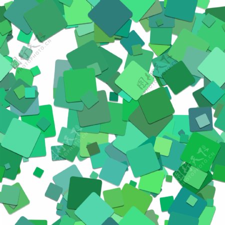 绿色正方形叠加装饰图形背景