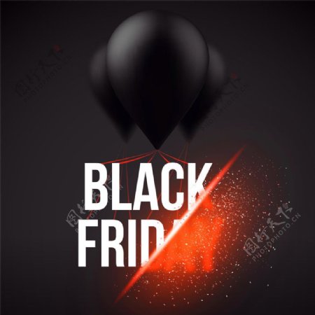 橙色黑色气球黑色星期五图片