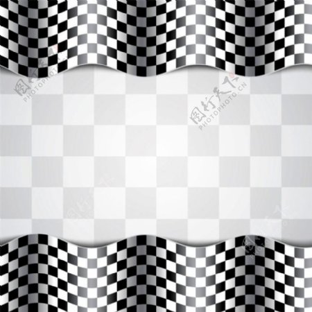 曲线格子旗图片