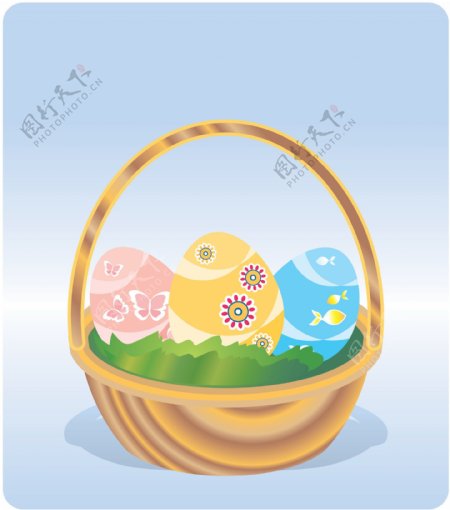 卡通复活节彩蛋背景图片