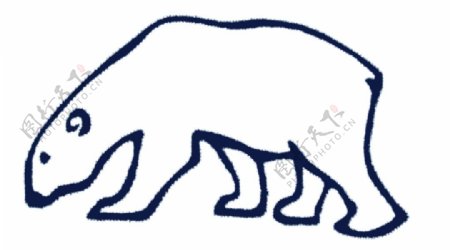 北极熊印花图案T恤动物印花矢量图