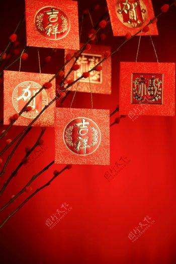 红色新年喜庆背景图片