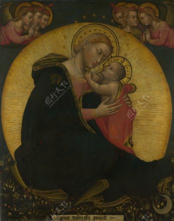 圣母玛丽亚油画图片