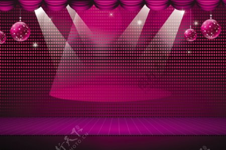 紫色灯光舞台展台海报背景