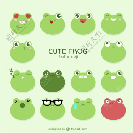 一组青蛙可爱表情包