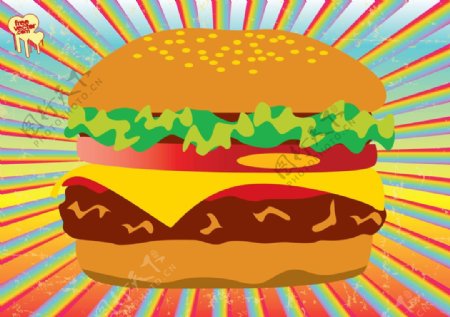 美洲牛肉汉堡脂肪食品图标