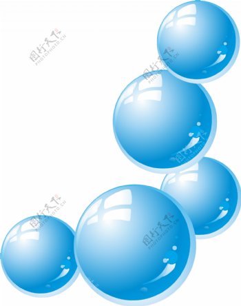 简约蓝色圆球元素