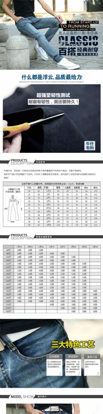 牛仔裤描述图片图片下载