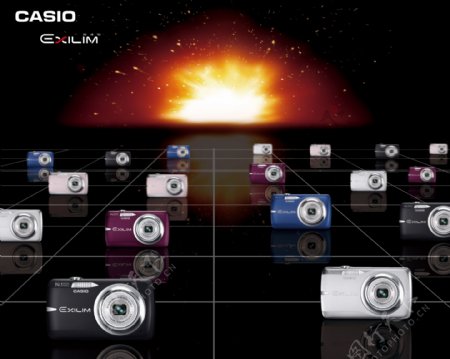 星空卡西欧数码相机品牌PSD素材