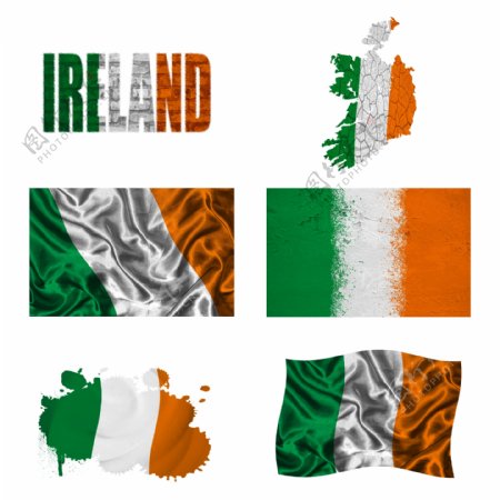 爱尔兰国旗地图图片