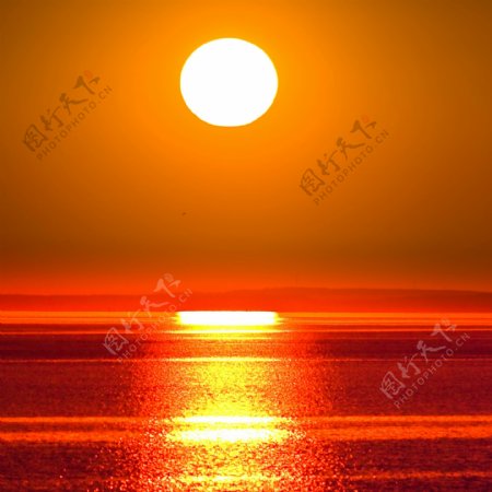 落日时候大海风景图片