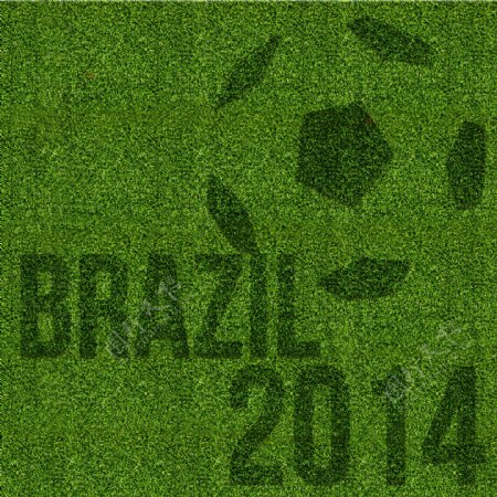 绿草草地上的巴西足球图片