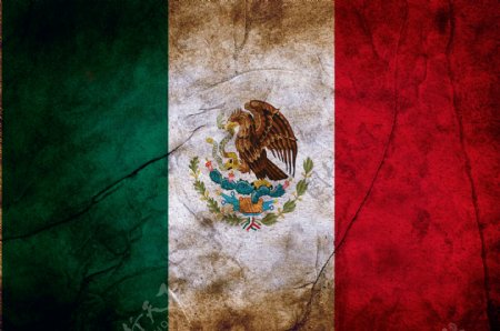 怀旧墨西哥国旗背景图片