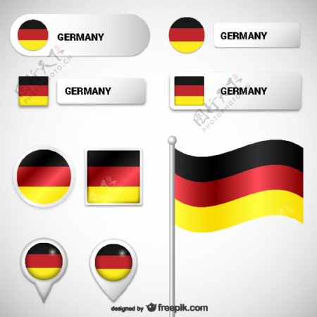 德国国旗和标签