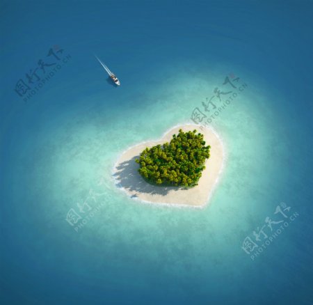 爱心岛屿图片图片