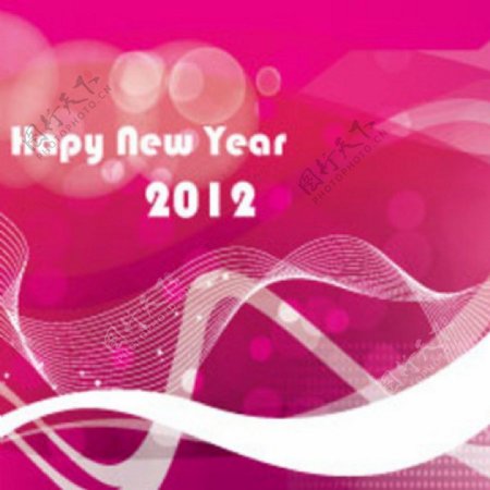 摘要红粉色快乐新年图案背景海报图