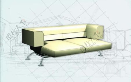 国际主义家具沙发0323D模型