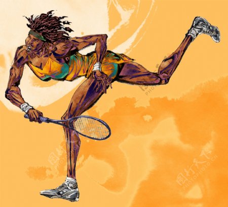 运动健身绘画人物分层素材PSD107