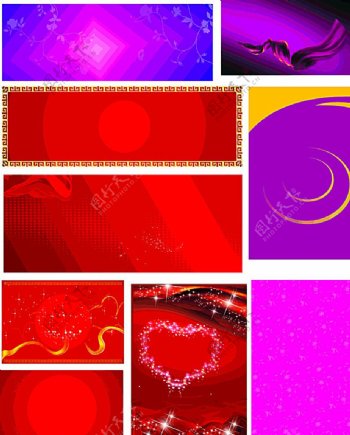 分层紫色红色背景图图片