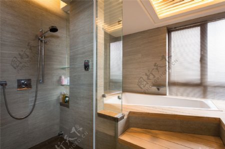 新中式简约卫生间浴缸设计图