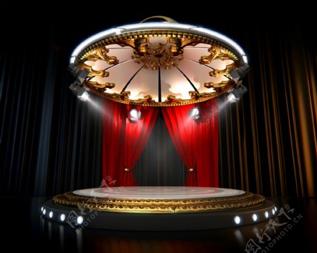 金壁辉煌的圆形舞台设计图片